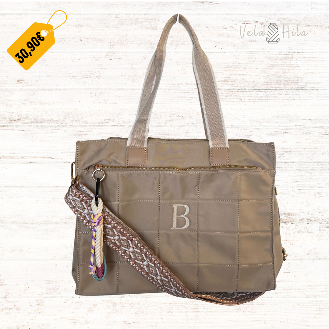 Bolso shopper nylon efecto acolchado