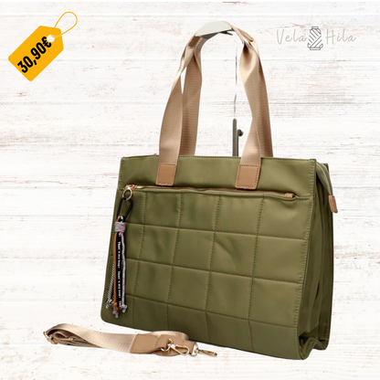 Bolso shopper nylon efecto acolchado