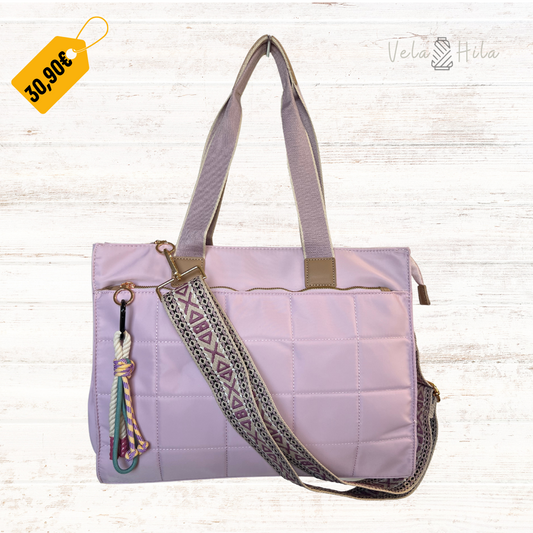 Bolso shopper nylon efecto acolchado